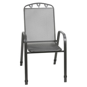 Fauteuil de jardin moderne en fer <span class=keywords><strong>anthracite</strong></span> avec assise et dossier en treillis métallique, empilable, durable, de qualité commerciale, confortable et imperméable pour parc - Product Image 5