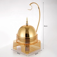 Chauffe-Plat de Luxe 8L en Acier Inoxydable Doré, à Gaz/Combustible, avec Support Portable et Couvercle, pour Hôtels, Restaurants et Buffets