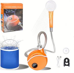 Pompe électrique rechargeable avec tête portable, adaptée à la randonnée en plein air, douche de camping portable - Product Image 1