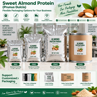 Poudre de protéines d'amande douce Prunus Dulcis sans gluten, protéines végétales végétaliennes pour la pâtisserie, les boissons, les barres protéinées, les fabricants, non-OGM