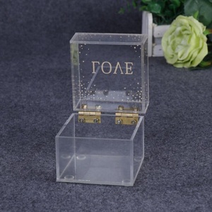Small Clear Plastic Wedding Acrylic Candy Bin Favor Cube Display Box For Gift