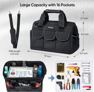 Free sample Personalized Factory Direct Wholesale Long-Lasting Large Compartment Waist Tool Belt Bag for Electricians - Product Image 5