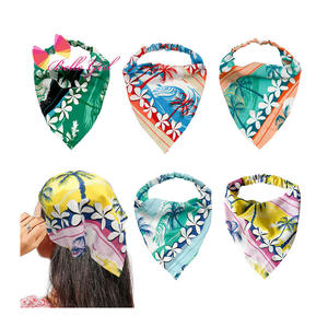 BELLEWORLD nuovi arrivi fasce elastiche per capelli colorate con stampa di fiori di palma da cocco sciarpa con testa lunga stampata - Product Image 1