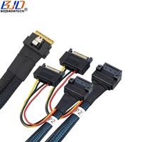 Nuevo Cable de Extensión de Datos para Servidor 2026 Slimline SFF-8654 8i a 2 * GEN-Z 1C 56PIN con Alimentación SATA 15PIN 0.5M 0.8M