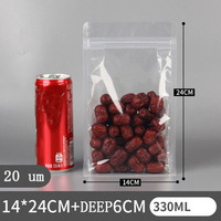 Pochettes transparentes à fermeture thermique en PE, sachets à fermeture éclair pour aliments écrous fruits secs, unités