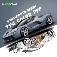 ASDFilm Premium TPU Eucalyptus Green Paint Protection Wrap Gloss Finish Color Change Hydrophobic Self-Healing Body Film 1.52*15M
