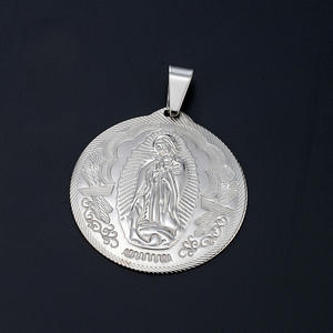 Hip Hop moneda religiosa Anti no deslustre Virgen María Pvd Acero inoxidable moda joyería colgantes collares para hombres mujeres 2025 - Product Image 4