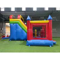 Château gonflable avec toboggan Bounce Bouncy House, installation facile, matériau PVC durable, capacité de 10 personnes