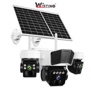 Caméra CCTV multi-lentilles Wistino solaire avec carte <span class=keywords><strong>SIM</strong></span> 4G, Okampro, étanche IP66, stockage sur le cloud, caméra solaire 4G, carte <span class=keywords><strong>SIM</strong></span> - Product Image 1