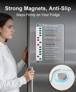 Tabla de Tareas Magnética Transparente de Acrílico, Pizarra Blanca Borrable, <span class=keywords><strong>Calendario</strong></span> para Refrigerador, Incluye Marcadores de Punta Fina y Adhesivo - Product Image 2