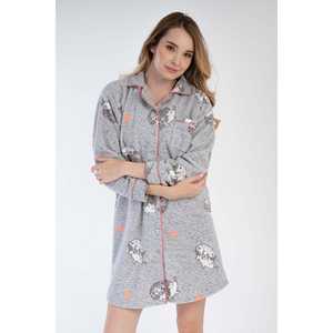 Camiseta de punto para mujer, con botones, manga larga, forro polar, corte ovalado, estilo túnica - Product Image 5