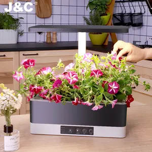 J & c mini jardin casa crescimento de jardim, kit hidropônico interno sistema de cultivo, ervas inteligentes, led jardim