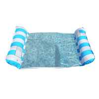 Transat flottant gonflable en PVC avec dossier pliable, hamac rayé, siège flottant pour jeux aquatiques, pour utilisation en piscine