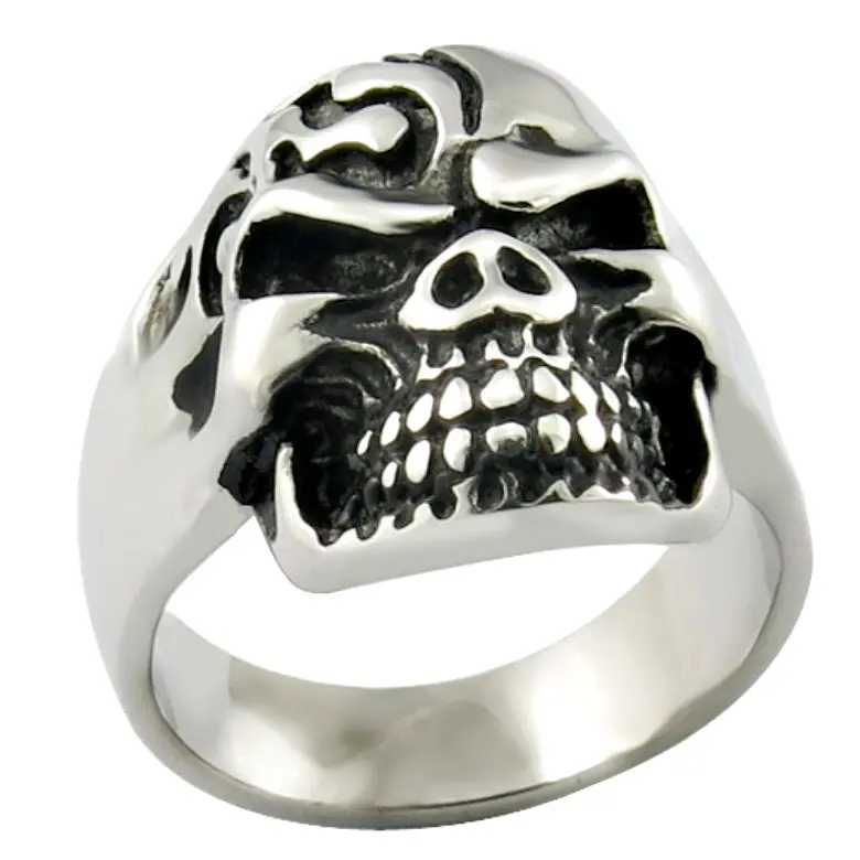 Hot style fashionable men jewelry hip hop punk Stainless Steel skull ring