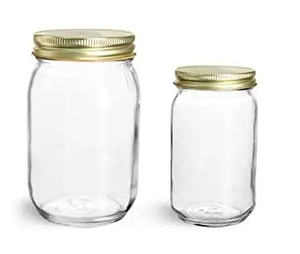 <strong>Wide</strong> <strong>Mouth</strong> Glass <strong>Mason</strong> <strong>Jar</strong> With Metal Lid 20ml Clear Plastic Canning Jam Mayo <strong>Jar</strong> for Packaging <strong>4</strong> <strong>oz</strong> 300ml Capacities Available - Product Image 2
