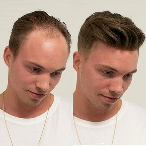 Uomini Parrucchino BIO Stile Svizzero Del Merletto E DELL'UNITÀ di elaborazione Candeggina Nodi Dei Capelli Parrucchino Per Gli Uomini Indiani Sistema di Sostituzione Dei Capelli - Product Image 2