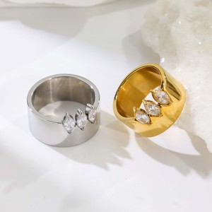 แหวนทรงมาร์คีส์ ดีไซน์เรียบหรู 1 วง สำหรับงานปาร์ตี้และสวมใส่ลำลอง - Product Image 2