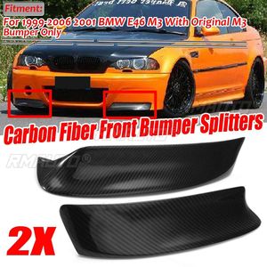 A Pair E46 Real Carbon Fiber <b>Car</b> Front Bumper Splitter Lip <b>Diffuser</b> Spoiler Guard Protection <b>for</b> BMW E46 M3 1999-2006 2001 - Product Image 1