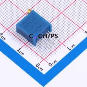 Resistencia Ajustable/Potenciómetro 3296W-101-3H, Componente de Orificio Pasante (THT)-3P, 9.5x4.8mm, Resistencia de 100 Ohmios, 10%, 500mW, 250ppm ℃ - Product Image 1