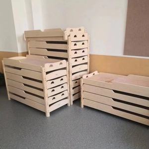 Letto <span class=keywords><strong>Montessori</strong></span> in Legno, Arredamento Prescolare, Letto a Terra Impilabile per Bambini - Product Image 6