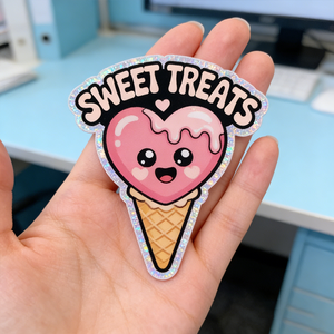 Autocollant décoratif personnalisé TEDDY pour enfants, autocollants imperméables avec logo de dessin animé, autocollants découpés pour café et crème glacée - Product Image 1