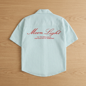 เสื้อเชิ้ตอ็อกซ์ฟอร์ดทรงบ็อกซ์ แขนสั้น ติดกระดุม ระบายอากาศได้ดี พิมพ์ลาย ปักลาย ปรับแต่งได้ คุณภาพสูง ผลิตในเวียดนาม สำหรับผู้ชายและผู้หญิง - Product Image 2