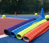 Bande de revêtement de raquette en PU perforée, gaufrée, antidérapante et absorbant la transpiration pour le tennis, le badminton, le squash - Accessoires de raquette