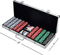 Jeu de poker Casino Fashion Deluxe de 500 pièces avec cartes de dés et jetons de poker de qualité supérieure et plateau