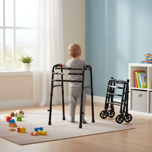 Top Seller Rolling Aluminium Child <b>Walker</b> – <b>Wheeled</b> <b>Walker</b> for Kids, Adjustable Height, Lightweight, Durable, Easy Use - Product Image 3