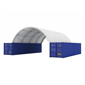 <span class=keywords><strong>Grand</strong></span> abri de stockage industriel <span class=keywords><strong>en</strong></span> tissu à double treillis avec structure métallique et bâche PVC résistante aux UV - Product Image 1