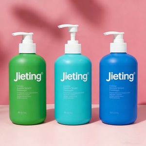 Round PET Plastic <b>Pump</b> <b>Bottles</b> 250ml 300ml 500ml for Shampoo and Conditioner Series Facial Cleansing Oil Detergent Packaging - Product Image 2