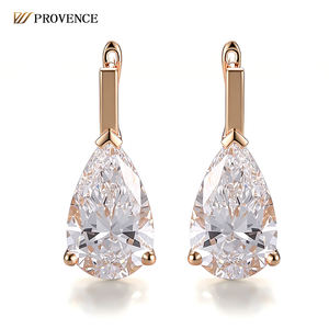 Pear Lab Erstellt Diamanten Ohrring Koreanische Ohrringe 18 k14K <span class=keywords><strong>Gold</strong></span> Fashion Stud 1ct 2ct 4ct Real Diamond Drop Ohrringe Set Mädchen Geschenk - Product Image 1