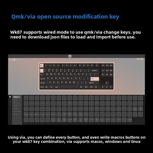 87-Key <strong>Wireless</strong> <strong>3</strong>-Mode Mechanical Gaming <strong>Keyboard</strong> <strong>with</strong> Customizable Logo USB Interface PBT Material Kailh Axis Body New Product - Product Image 5
