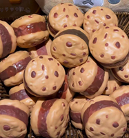 Balle anti-stress souple en forme de biscuit, à remontée lente, jouet sensoriel en TPR, biscuit sandwich réaliste, son croquant, à presser, pour adultes, bureau