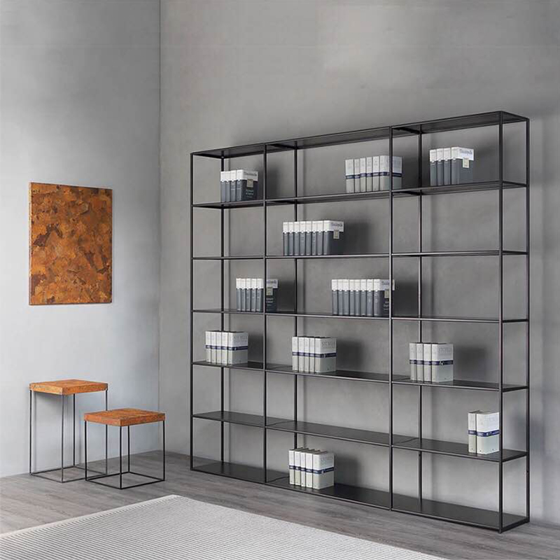 KINNO Nordic Simple Iron Bookcases Hot Sale Multi-Layer Floor and Wall Shelves for Living Room or Office Display