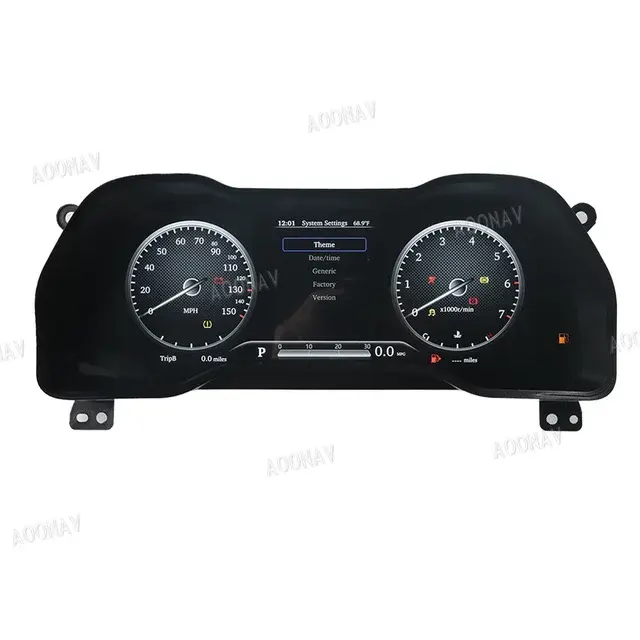 Tableau de bord numérique 12 pouces pour Toyota 4Runner 2010-2022 Tableau de bord numérique Écran LCD pour voiture Compteurs de vitesse Cockpit virtuel