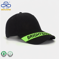 Nieuw Ontwerp Grote Gestreepte Logo Baseballpet 100% Polyester Oxford Stof Zwart Geblokkeerde Kleur Voor Unisex Street Casual Dagelijkse Kleding