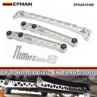 Bras de suspension inférieurs arrière EPMAN Billet + Barre de renforcement du sous-châssis - Réglables, antirouille, pour Honda Civic EK (1996-2000) EPAA01G380
