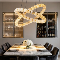 Lustre moderne américain en albâtre, forme ronde, luminaire suspendu haut de gamme pour villa, salon, hôtel, lustre en marbre personnalisé