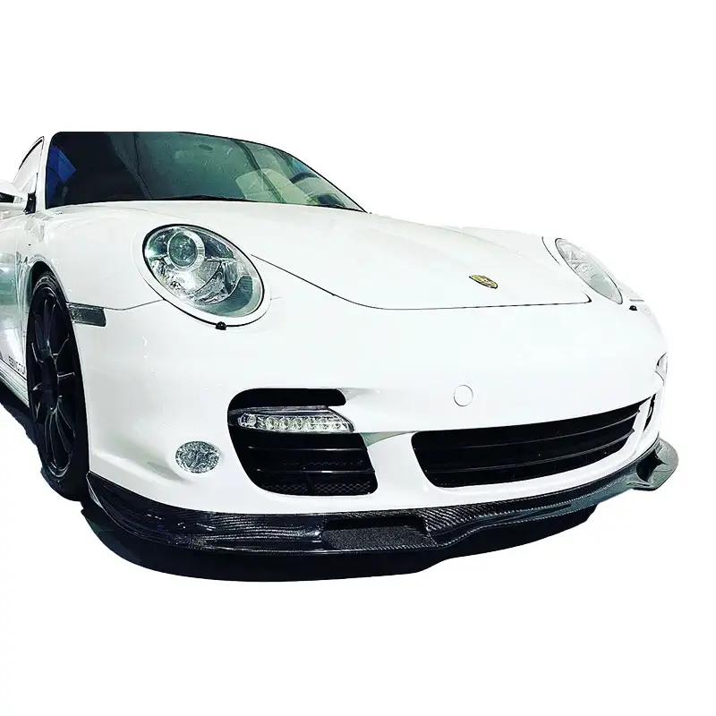 Estilo Techa para Porsche 997 Turbo parachoques delantero alerón 997 Turbo alerón delantero labio fibra de carbono