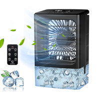Mini enfriador de aire portátil con humidificador, 170ml, atomización, 600ml, control remoto, luz romántica de 7 colores