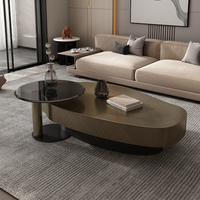 Table basse ovale moderne de luxe en acier inoxydable de forme spéciale de créateur simple pour la JY-C001 de salon à la maison