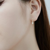 Dylam Korean Flower Drop Shape Diamant Luxus Creolen 18 Karat vergoldet S925 Silber Ohr stecker für Frauen Verlobung Hochzeits feier
