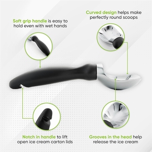 ที่ตักน้ำแข็งแบบหนาพิเศษ สำหรับ<span class=keywords><strong>ทำ</strong></span>เจลาโต้ ซอร์เบต์ แป้ง<span class=keywords><strong>ค</strong></span>ุกกี้ แคนตาลูป โยเกิร์ตแช่แข็ง - ใช้กับเครื่องล้างจานได้ - Product Image 3