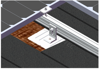 Support de montage de panneau solaire de toit de bardeau d'asphalte finition anodisée avec la structure de rails d'installation pour les modules PV encadrés