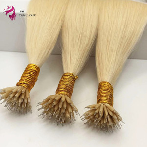 Châu Âu Nga Nano tip phần mở rộng tóc de cabello 100humano Remy tóc vàng đôi rút ra Remy Nano Ring phần mở rộng tóc con người - Product Image 5