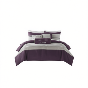 <b>Comforter</b> <b>Set</b> 7 Piece Floral Printed Woven Cotton Super King Queen Plain Home Bedding - Product Image 1