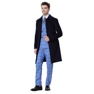 MOQ Un conjunto de ropa de hombre Azul de 3 piezas Trajes de hombre y blazer Moda Slim Traje Chaqueta Traje de un solo botón Formal Abrigo Suite para hombres - Product Image 6