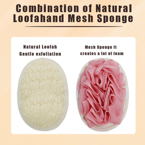 New Natural Loofah Sponge Pads Exfoliating Body Scrubber Bath Sponge Shower Mesh Pouf Ball Double Side Shower Puff and Luffa - Product Image 2