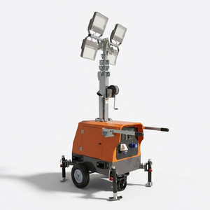 Torre de Iluminación Móvil de 7M 9M con LED, Elevación Hidráulica Eléctrica, Iluminación de Emergencia, Alimentación CA, Base de Acero Naranja - Product Image 2
